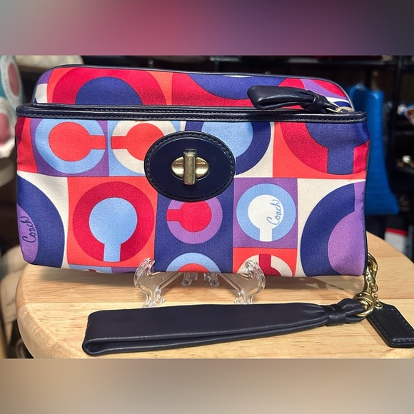 2008 SET Coach Madison Op Art Julianne Shoulder Bag w/ Fold-over Clutch Wristlet - Picture 10 of 15